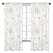 Sweet Jojo Designs Star and Moon Girl Window Curtains Treatments Panels for Baby Nursery Kids Bedroom Kitchen Living Room Playroom Coverings - Set of 2 -Blush Pink Gold Grey Celestial Sky Shabby Chic