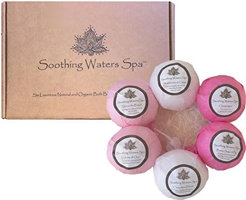 Lover's Valentine's Collection Organic &amp; Natural USA made Lush Spa Bath Bomb gift set. 4.2 oz. each-6 count. Soothes you with essential oils &amp; cocoa butter. Best gift idea: birthdays for her, him.