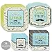 Big Dot of Happiness 64 Piece Dashing Little Man Mustache - Baby Shower or Birthday Party Tableware Plates, Napkins - Bundle for 16