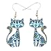 Bonsny Acrylic Drop Cat Earrings Pets Funny Design Dangle Lovely Gift For Girl Women (Blue)