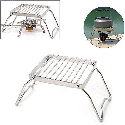 QHDZ Portable Foldable Burner Stents,Outdoor 304 Stainless Steel Cooking Stove Shelf Burner Stents BBQ Picnic Camping Pan Foldable Holder for Camping from