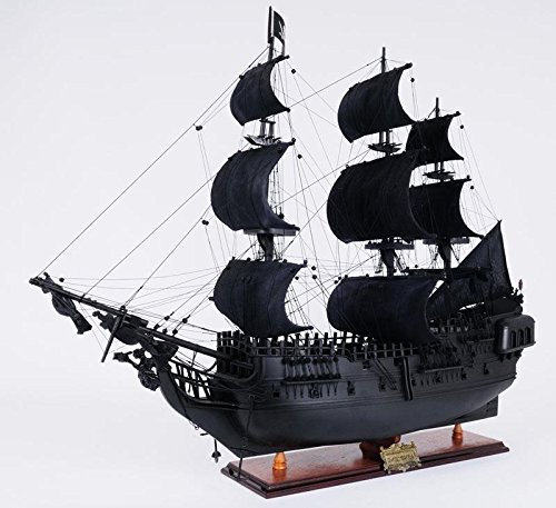 Old Modern Handicrafts Pearl Pirate Ship Collectible, Black