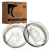 2 Spill Proof Yeti Lids & Rtic Lids Tumbler - NEW Splash Resistant Premium Quality BPA Free 30oz - Vacuum Sealed Open Close Sliding Closure - Fitted for Rambler, Smart, Ozark. Bonus Smoothie eBook
