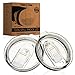 2 Spill Proof Yeti Lids & Rtic Lids Tumbler - NEW Splash Resistant Premium Quality BPA Free 30oz - Vacuum Sealed Open Close Sliding Closure - Fitted for Rambler, Smart, Ozark. Bonus Smoothie eBook