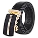 JINIU Men's Leather Belt Automatic Buckle 35mm Ratchet Dress Black Belts Boxed KT10