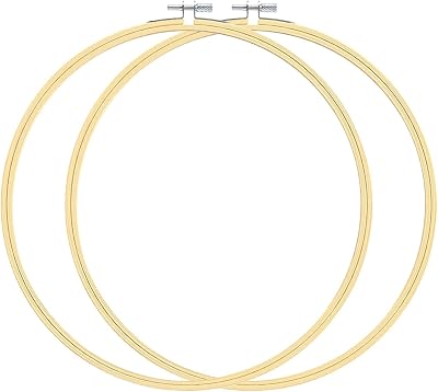 TOKERD 2 Pcs 12 Inch Embroidery Hoops Large Bamboo Cross Stitch Rings 30cm