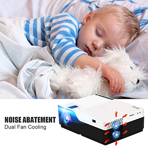 Wsky 1080P Projector, Native HD 4000Lux Home Theater- Support 1080P 1920x1080 Resolution with USB/HDMI/SD/AV Ports Ideal for Watching Movies Home Entertainment Gift Giving - Thumbnail 3