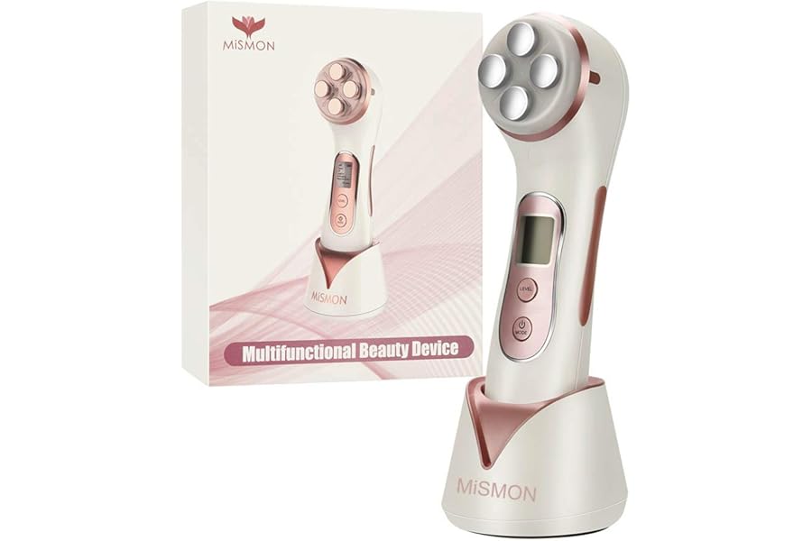 MiSMON Wrinkle Reduction Device, 5 in 1 Multifunction Facial Massager, High Frequency LED Skin Care Beauty Device, Skin Rejuvenation/Anti-Aging/Skin Tightening/Face Lifting/Face Cleansing
