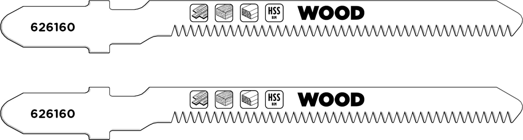 kwb 2x Jigsaw blades for laminate, curve cut (for laminate, hardwood, bi-metal)