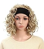 OneDor 16 Inch Curly Hair 3/4 Half Head Synthetic Hair Wig with Black Headband (L16-163)