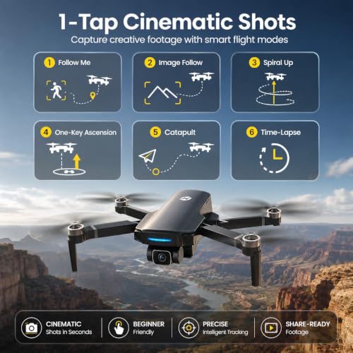 Holy Stone HS360S GPS Drone with 4K Camera for Adults, Under 250g Lightweight RC Quadcopter, 10000Ft FPV Transmission, GPS Return, Follow Me, Time-Lapse, QuickShot