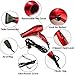 JINRI Hairdryer Negative Ionic Blow Dryer 1875w Professional Salon Light Weight Hairdayer Low Noise with Concentrator Patent Red