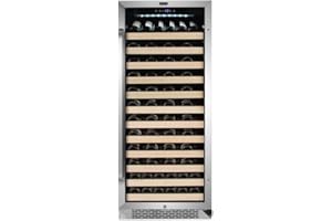 Whynter BWR-1002SD 100 Built-in or Freestanding Stainless Steel Compressor Large Capacity Wine Refrigerator Rack for Open LED Display, Black-100 Bottle, Black