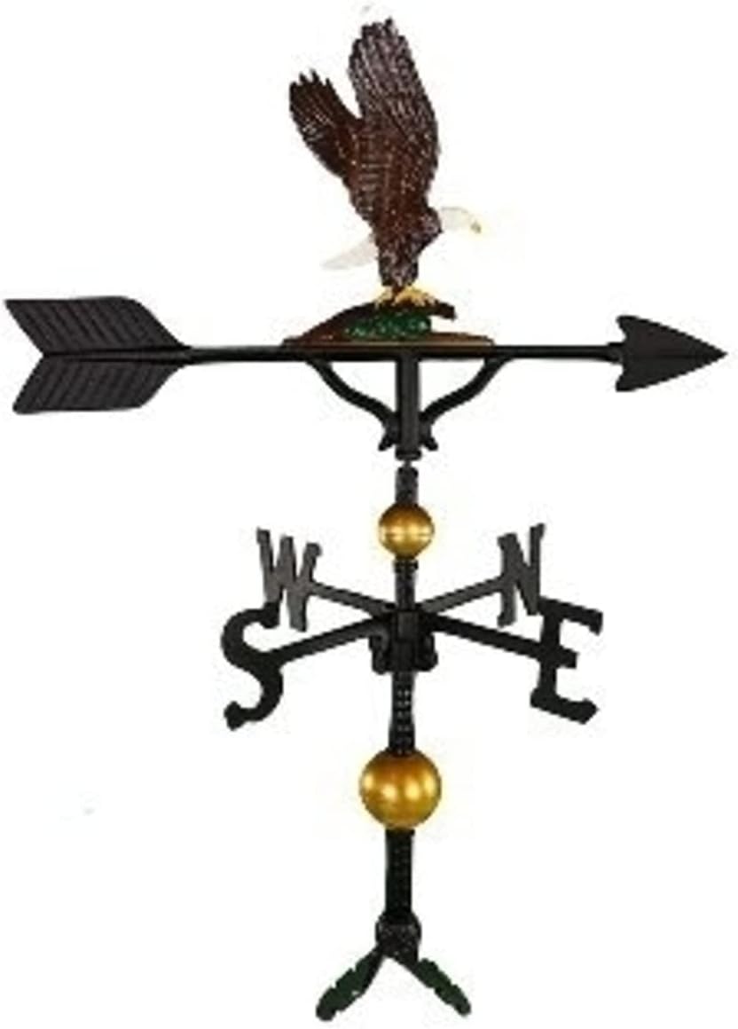 Weathervanes - Montague Metal Products 32-Inch Deluxe Weathervane with Color Eagle Ornament