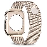 jwacct Compatible for Apple Watch Band with Screen Protector 38mm 40mm 42mm 44mm, Soft TPU Frame Case Cover Bumper Compatible for iwatch Series 1/2/3/4/5 Gold