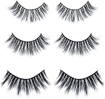 Mink Eyelashes Natural Wispies Eyelashes 100% Siberian Fur 3D Mink Fake Eyelashes Cruelty-Free False Eyelashes Pack 3 Styels per Lot