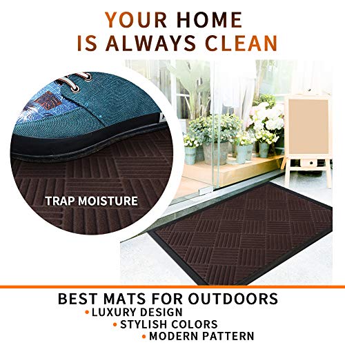 image for Mibao Durable Rubber Door Mat, Waterproof Non-Slip Easy Clean Low-Prof