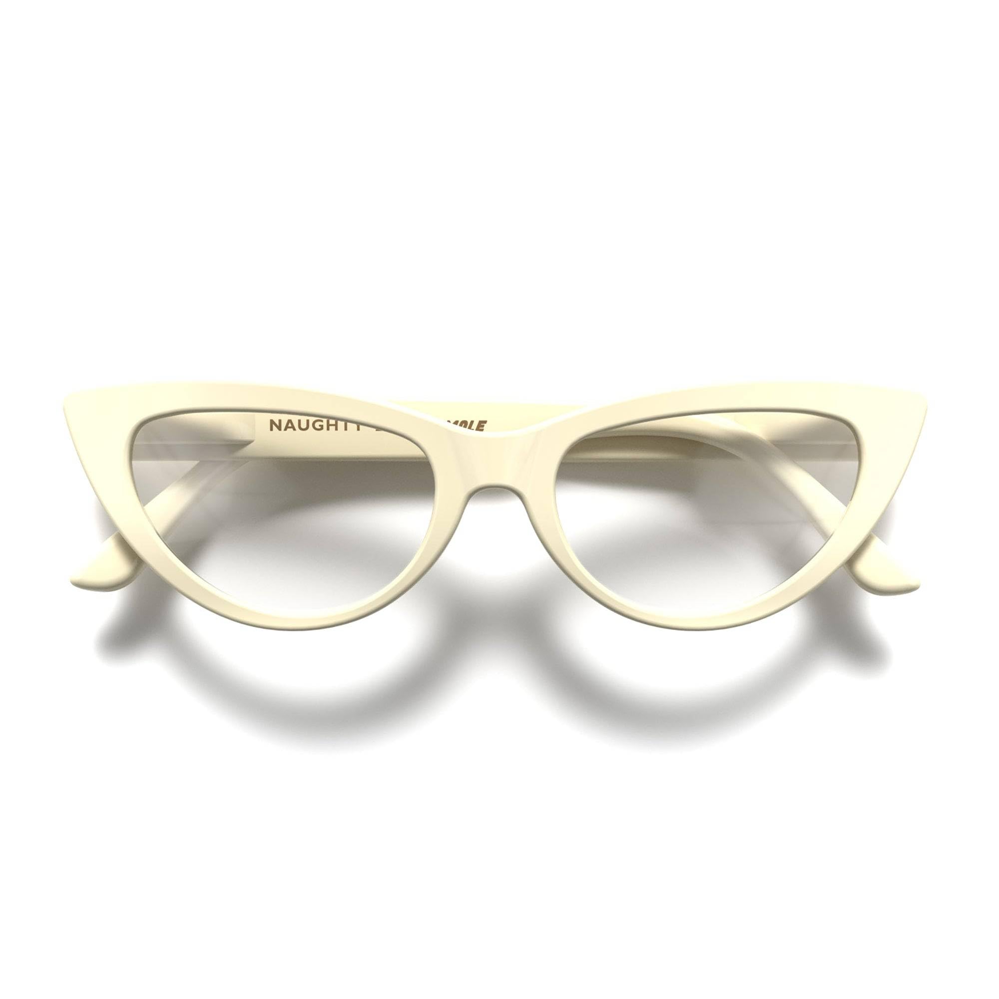 LONDON MOLE Eyewear | Naughty Reading Glasses | Cat eye Glasses | Cool Readers | Designer Glasses | Womens Reading Glasses | Spring Hinges | Gloss Cream | magnification +1.5