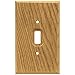 Liberty Hardware 64672 Wood Square Single Toggle Switch Wall Plate / Switch Plate / Cover, Medium Oak