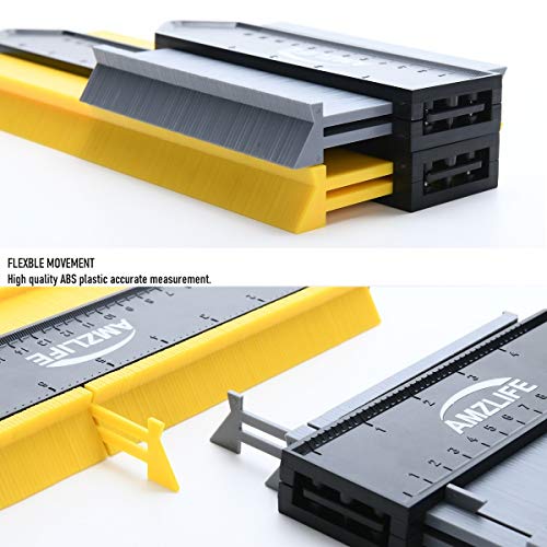 Contour Gauge with Lock, 10 Inch+5 Inch Precisely Copy Irregular Shape Duplicator Welding Woodworking Tracing Tool for DIY Handyman, Corner, Tiles