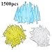 TOVOT 1500PCS Laboratory Universal Pipette Tips 3-Size Plastic Liquid Pipette Tips 10ul 200ul 1000ul (Yellow Blue Clear)