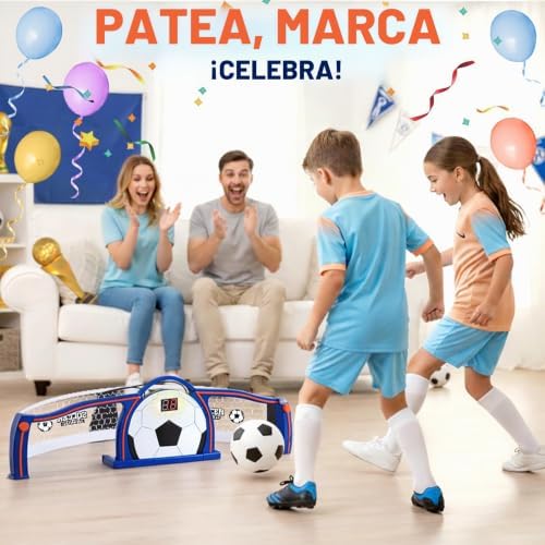 Porteria Futbol Niños Interior, Portería Infantil con Contador de Puntos y 2 Modos, Entrenamiento Futbol Niños Reacción y Coordinación, Regalo Futbol 6-12 Años