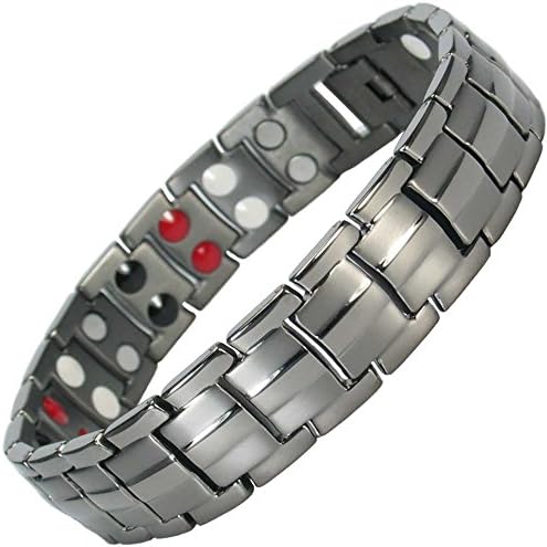 IonTopia Zeus Titanium Magnetic Therapy Bracelet Gunmetal with Free Links Removal Tool