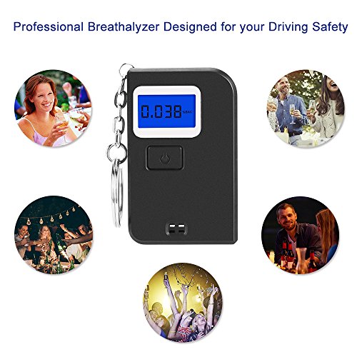 Breathalyzer, Portable Digital Breath Alcohol Tester LED Screen With 3 Mouthpieces for Home Use