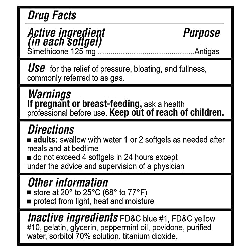 Puregen Labs Extra Strength Gas Relief Softgels with Simethicone 125 mg