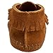 Minnetonka Front Strap Bootie (Infant/Toddler),Brown,2 M US Infant