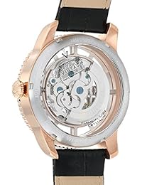 Invicta "Vintage - Reloj automático acero inoxidable y piel Casual de los hombres, color: negro (Modelo: 23639)