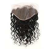 ZigZag Hair Brazilian Loose Wave 13x6 Lace Frontal Closure Free Part Ear to Ear Human Hair Lace Frontal Closure With Baby Hair (14inch, Loose Wave,Free Part)