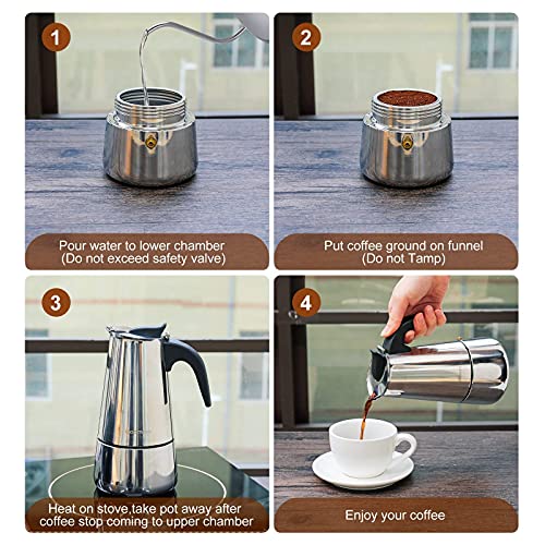 Stovetop Espresso Maker, Moka Pot, Godmorn Italian Coffee Maker 450ml