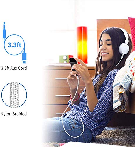 Aux Cable for Car for iPhone X/XS/8/8Plus/7/7Plus Jack to 3.5mm Male Audio Adapter for Headphones Jack Cable Aux Cord for Car Stereo, Headphone, Speaker Compatible with All iOS Systems 3.3ft - Thumbnail 5