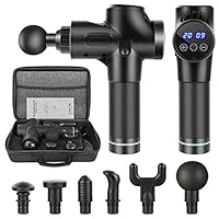 JOSHNESE Massage Gun Deep Tissue Percussion Muscle Massager for Pain Relief, Handheld Electric Body Massager, Sports Drill Cordless Portable Brushless Motor (Black)