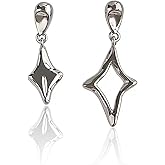 Asymmetrical Star Dangle Earrings for Women Silver Plated Star Earring