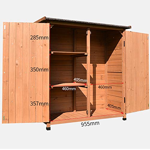 ZHOUAICHENG Outdoor Holz Gartenschrank Lagerung Schuppen Schrank Werkzeugschrank für wasserdichte Sonnencreme Innenhof… – Bild 5