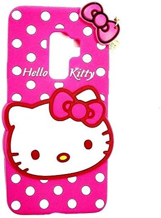 Stylish Cute Designer 3D Silicone Hello Kitty Back Case Cover for Samsung S9 (Pink)