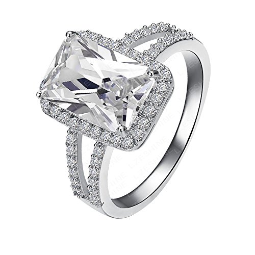 BBX JEWELRY Women's Vintage Gorgeous 3.5 Ct AAA Cubic Zirconia 18K Platinum Plated Engagement Wedding Ringsâ€¦