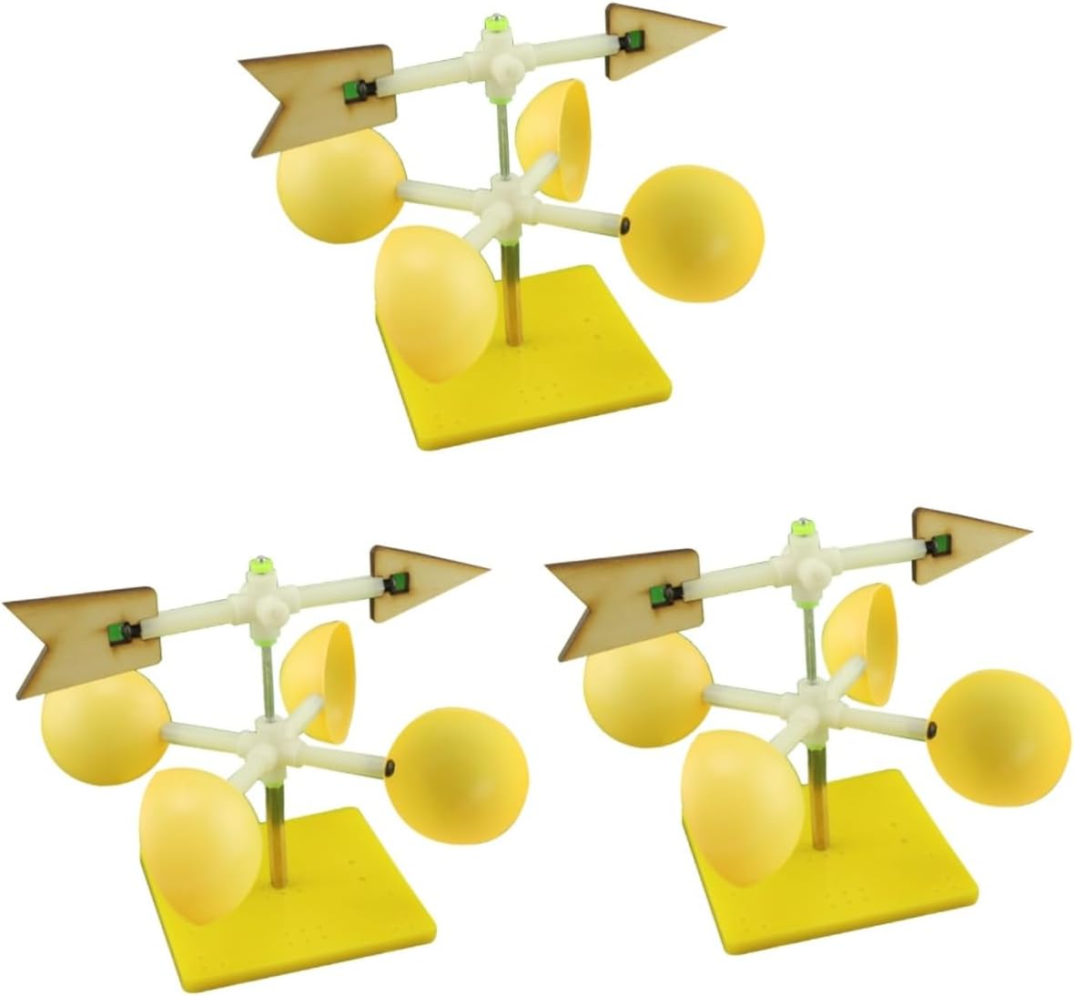 Weathervanes - ABOOFAN 3pcs Kids Weather Station kit weathervane Weather Vane Science Classroom Supplies Wooden Assembly Figurine Science Education Supplies Students Wind Vane Assembled 3D Equipment