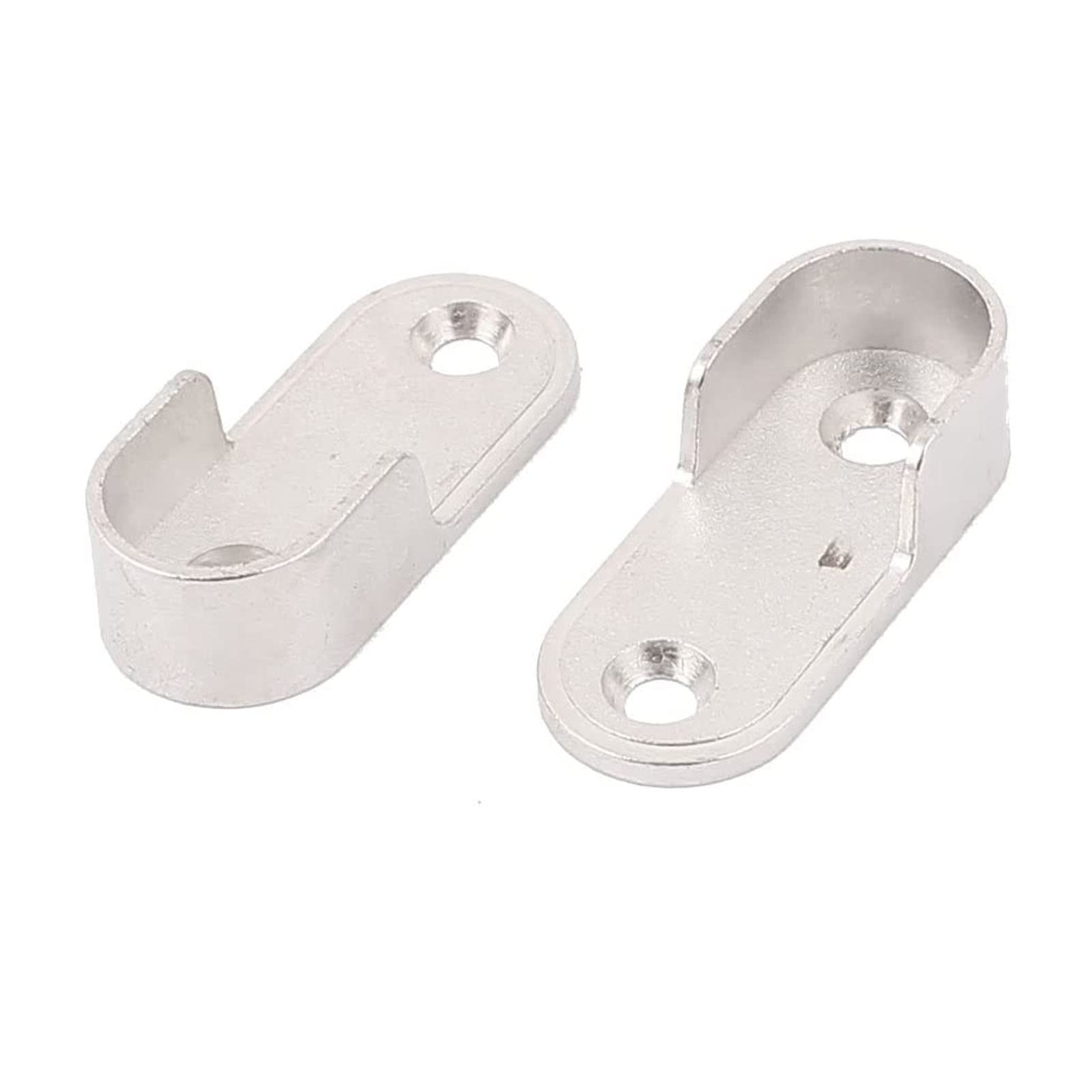 TA-VIGOR Oval Wardrobe Hanging Rails Fittings 16mm Dia, Zinc Alloy Bracket Closet Rod Bracket, Rod Socket Flange Wall Mount Hanging Rail End Supports 2Pcs