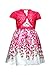Youngland Girls' Floral Border Print Shantung Dress with Crochet Cardigan