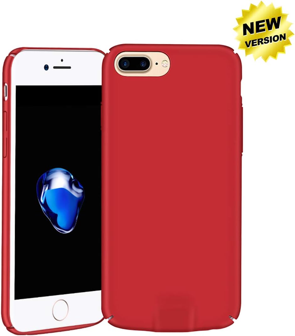 Gorilla Gadgets 3rd Generation Qi Wireless Receiver Case for iPhone 7/6S/6 Plus (5.5") with Built-in Lightning Connector and Charging Port, Slim Fit Protective Back Cover (RED, iPhone 7/6S/6 Plus)
