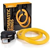 URBNFit Gymnastic Rings - Bodyweight Workout and Strength Training Olympic Non-Slip Rings with Adjustable Straps for Crossfit and at Home Gym Workouts