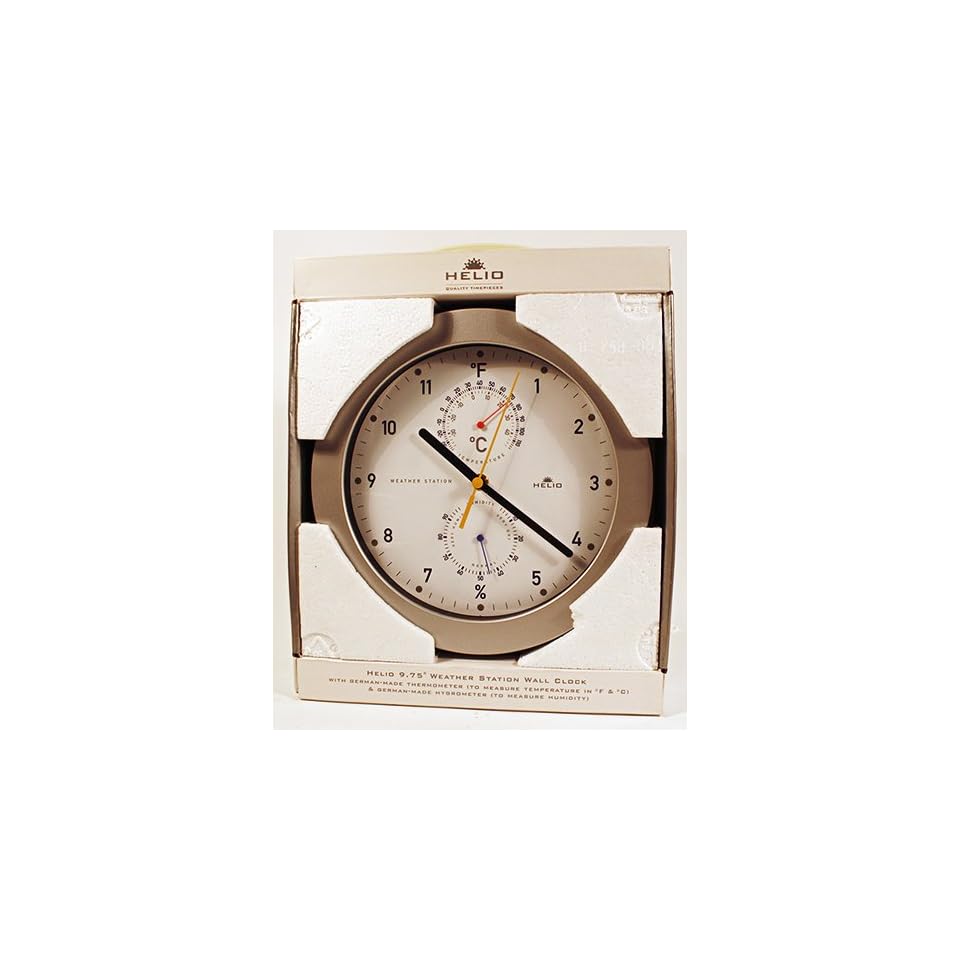 Helio 9.57 Weather Station Wall Clock with Thermometer and Hygrometer