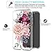 JAHOLAN Pink Rose Flower Cute Girls Floral Design Clear TPU Soft Slim Flexible Silicone Cover Phone Case for iPhone Xs Max 2018 6.5 inch