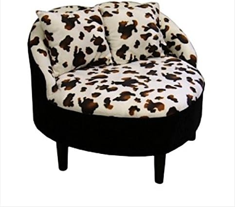 Ore International Heart Accent Chair With 2 Pillows Leopard