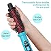 Ovonni Curling Iron Brush, Dual Voltage 1 Inch Ceramic Tourmaline Ionic Hot Curler Brush, Professional Instant Heat Up Temperature Controls Heated Brush Styler for Long Hair with Traveling Bag (Blue)