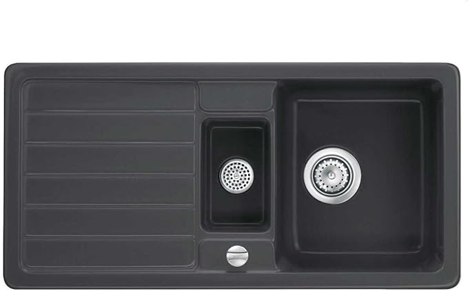 Systemceram Delta 100 Nigra Keramik-Spüle Excenterbetätigung Schwarz