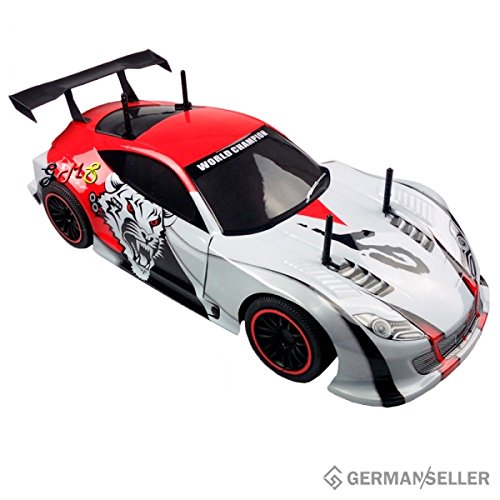 Ferngesteuertes Rennauto für Kinder, weiß-rot, Racecar fürs Gelände, 1:10, 42 cm, 2.4 GHz Fernbedienung